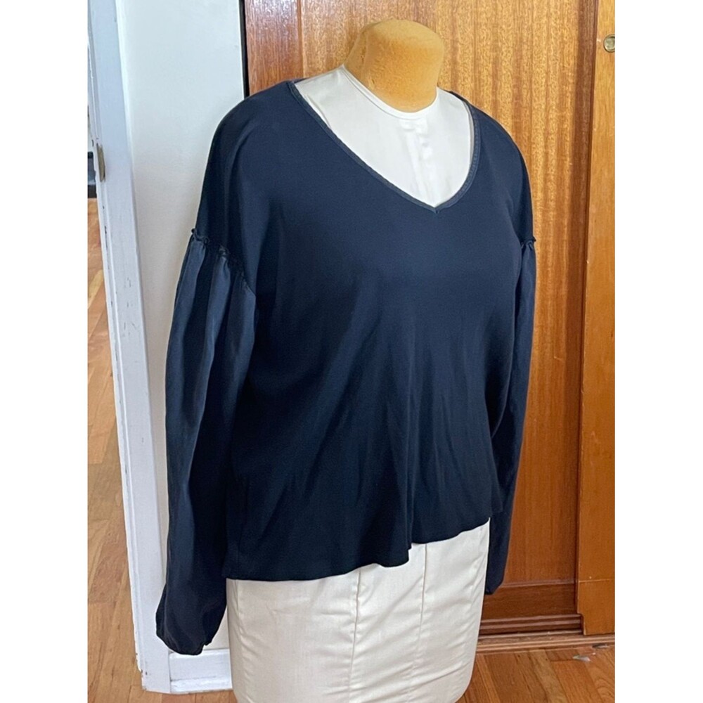 Red Haute Black V-Neck Long Puffy Sleeve Blouse XL extra large 1X